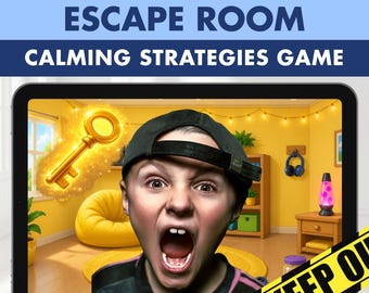 Coping Skills ESCAPE ROOM Activity: SEL Game Calming Strategies Self Regulation (Boom Learning Game)