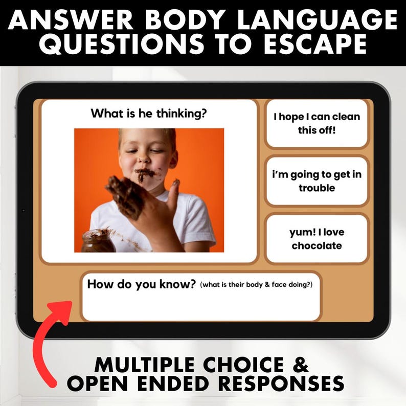 Social Skills Activity: Body Language & Facial Expressions ESCAPE ROOM ...