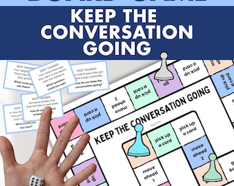 Keeping a Conversation Going Board Game, Social Skills Communication, Autism Special Ed OT, Printable Therapy Activity