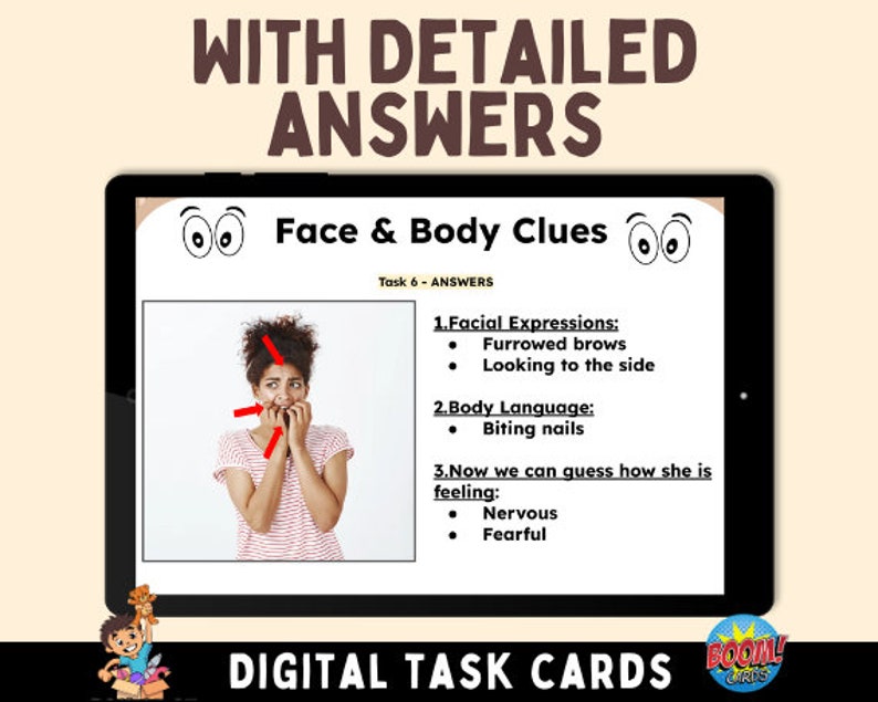 Social Skills Detective: Body Language & Inferences Digital Task Cards ...