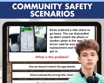 Community Safety Scenarios Activity for Teens with Autism: WH Questions, Advocacy (Boom Learning)