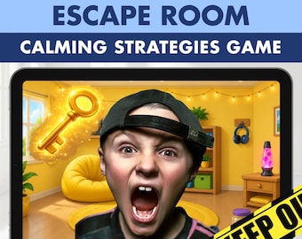 Coping Skills ESCAPE ROOM Game, Ages 8 to 12, Emotional Regulation Game, Autism Special Ed OT, Digital Boom Cards