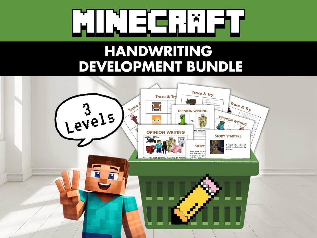 Minecraft Inspired Handwriting Development Activity Pack | Special Ed ...
