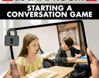 Starting a Conversation, Escape Room, Social Skills Activity Boom Learning Cards