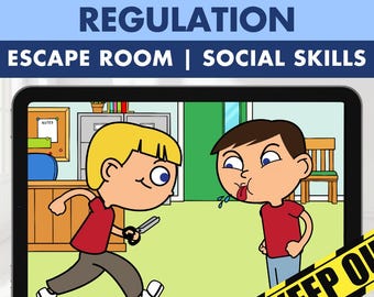 Self Control Escape Room, Emotional Regulation Social Skills Game, Autism Special Ed OT, Digital Boom Cards