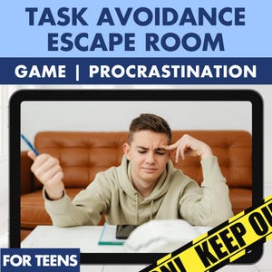 Procrastination Escape Room, Task Avoidance Executive Functioning Game for Teens, Autism Special Ed OT, Digital Boom Cards