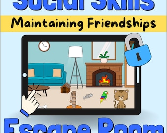 Social Skills Escape Room Game, Supporting Friends Boom Cards