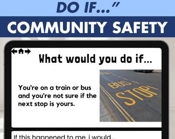 Community Safety Scenarios, Social Skills Problem Solving Activity, Autism Special Ed OT, Digital Boom Cards