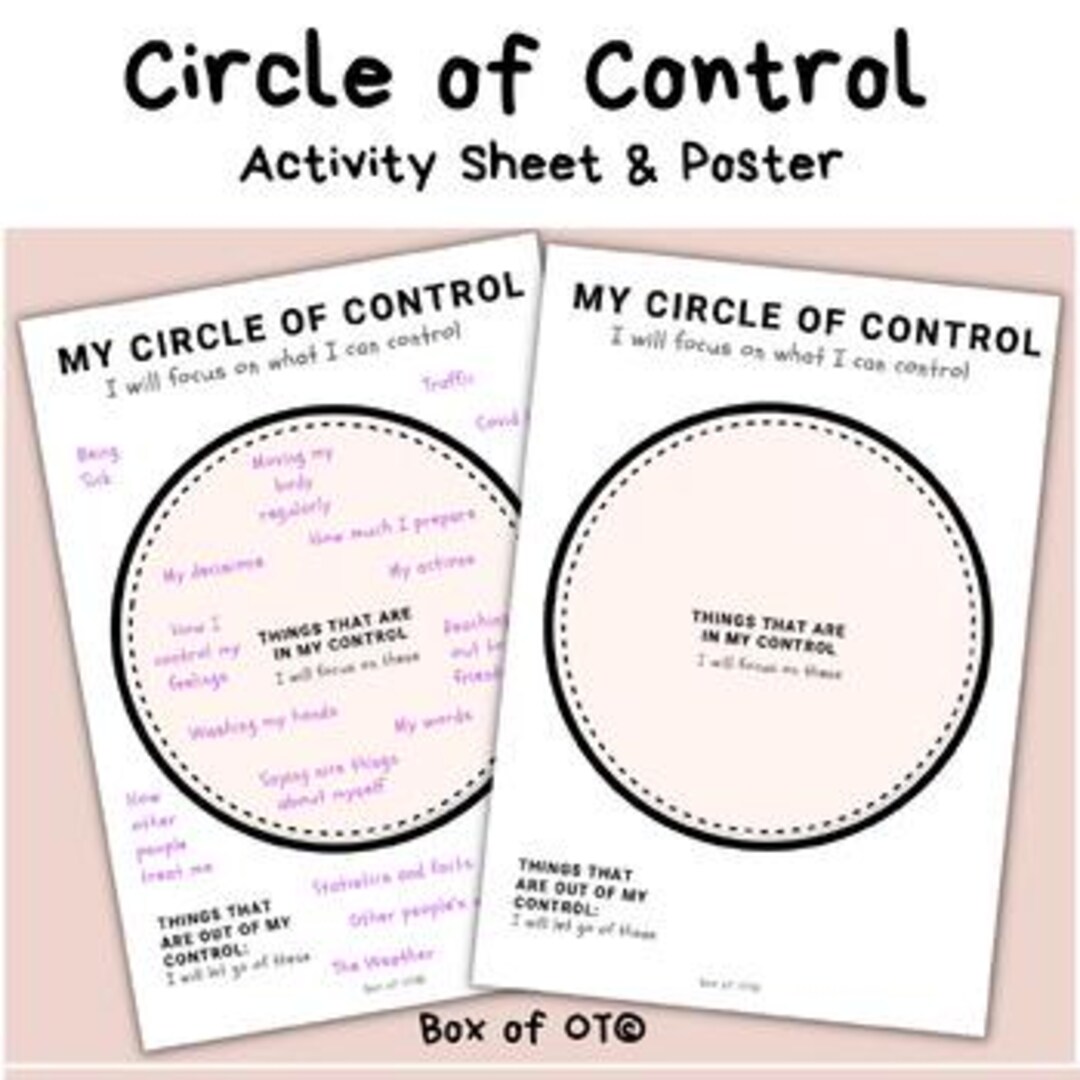 Circle of Control Worksheet & Poster: Learn to Manage Worries and ...