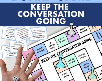 Keeping a Conversation Going Board Game, Social Skills Communication, Autism Special Ed OT, Printable Therapy Activity