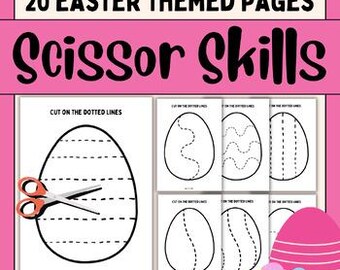 Spring & Easter Scissor Skills: 20 Pages, Easter Eggs, Fine Motor Development OT