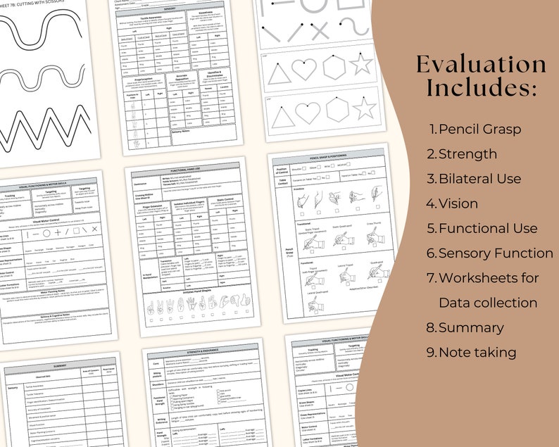 Fine Motor Evaluation Sensory & Motor Function Occupational Therapy Screener for Pediatric OT