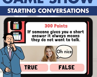 Starting Conversations Game, Ages 8 to 16, Social Communication Activity, Autism Special Ed OT, Digital Boom Cards
