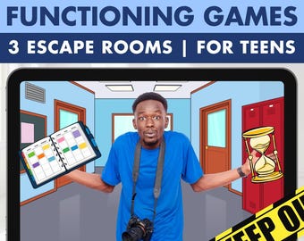 Executive Functioning Escape Room Game Bundle for Time Management, task initiation, Procrastination | Autism OT