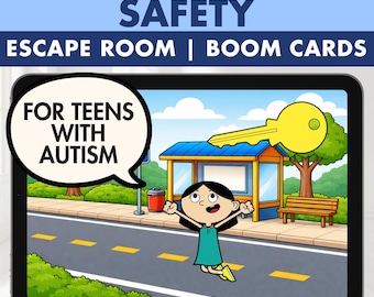 Community Safety ESCAPE ROOM Game, Life Skills Interactive Activity, Autism Special Ed OT, Safety Awareness, Educational Home School