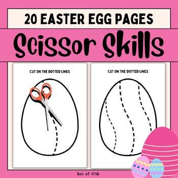 Spring & Easter Scissor Skills: 20 Pages, Easter Eggs, Fine Motor ...