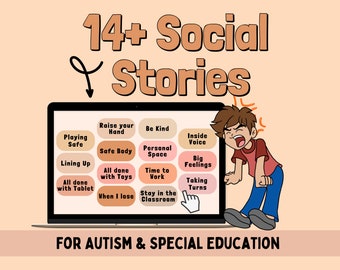 Social Stories for Autism, Special Education, Challenging Behaviors, Emotions, Meltdowns, No Prep Boom Cards, Classroom and Home, SPed, SEL