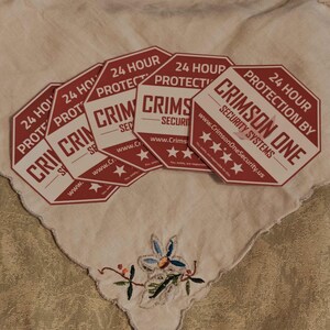 Crimson One Security Systems Sticker, Project Wingman 3.7"x3.7" | Waterproof Vinyl Sticker, Gaming Sticker, Home Security, PREDICTABLE