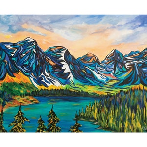 Spectacular Moraine Lake and the Valley of the Ten Peaks | Un-stretched Canvas Roll with 2&quot; white border | High Quality Prints | Home Decor