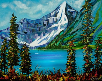 Canadian Rockies Canvas Print: Banff Lake Giclée Art