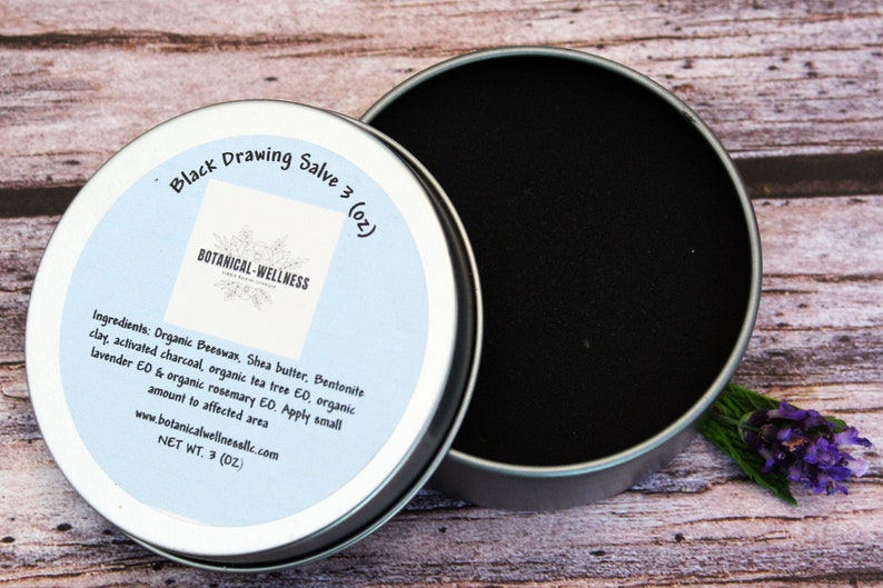 Organic Black Drawing Herbal Salve ticks bug Bites Bee Stings Activated