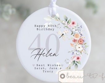 Personalised Birthday gift 30th 40th 50th 60th 70th Birthday Gift for her Mum Friend Sister Auntie Colleague Nan gift Ornament Keepsake Gift