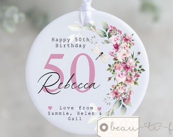 Personalised Birthday gift 30th 40th 50th 60th 70th Birthday Gift for her Mum Friend Sister Auntie Colleague Nan gift Ornament Keepsake Gift
