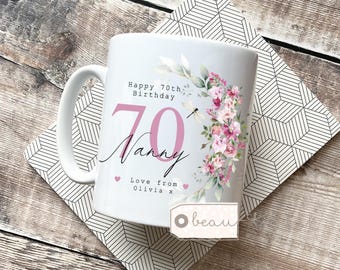 Personalised birthday mug Gift for her Age Mug Friend Mum Sister Nanny Auntie Best friend Colleague gift Thank you Christmas
