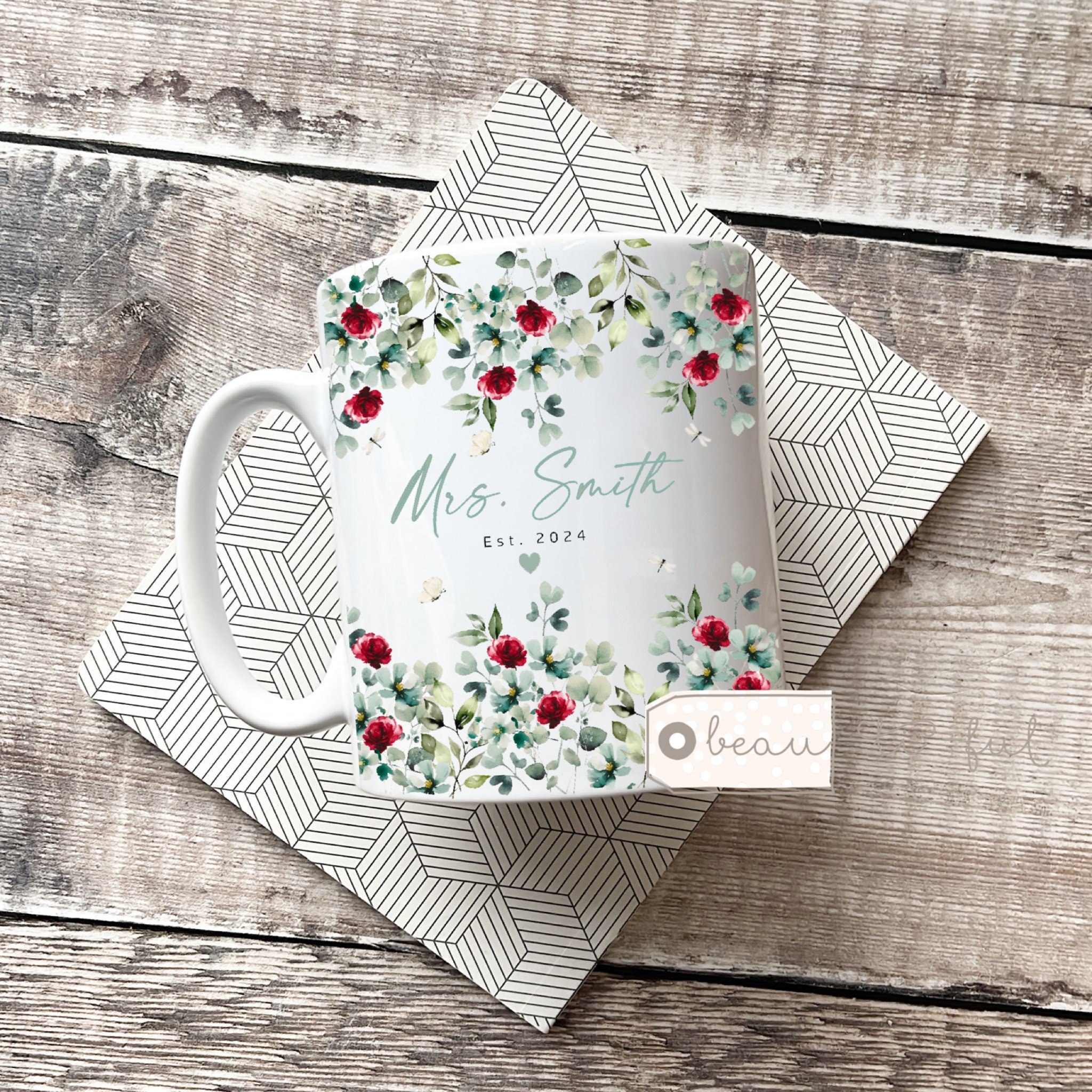 Personalized Wedding Mugs, Couples Ceramic Mugs