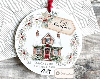 Personalised First Christmas at Address in New Home House New home gift Housewarming gift Ornament Keepsake Christmas gift Gift for New Home