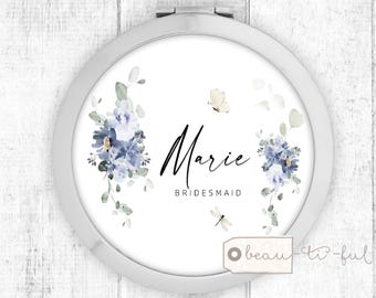 Personalised Compact mirror - Friend gift - Gift for her - Wedding favour - Keepsake - Compact Pocket Mirror  Bridesmaid Gift Maid of Honour