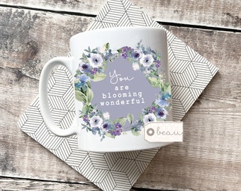 Personalised Gift Mug - Modern Greenery Mug - Drink Mug - Tea Mug - coffee Mug - cup - Friend gift - Mum gift -