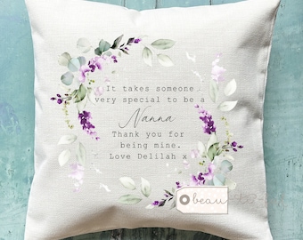 Personalised It takes someone special to be Auntie Mum Grandma Nanny Nana Nan Gift Quote Lavender wildflower Design Cushion Home