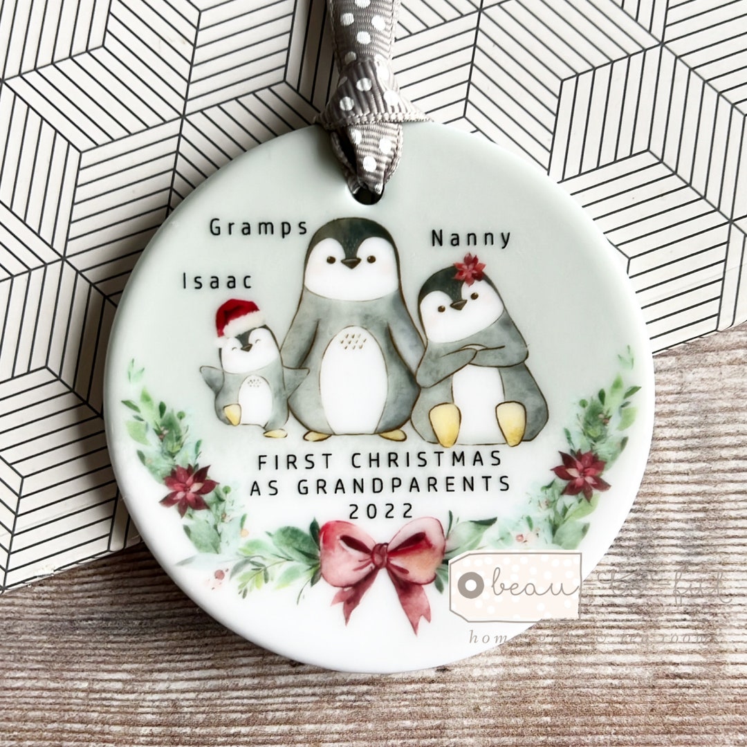Personalised 1st First Christmas as Grandparents Auntie Uncle Grandma ...