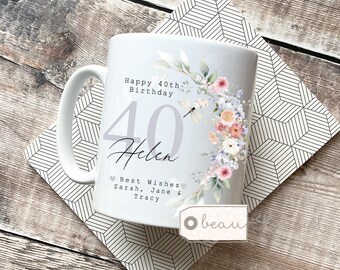 Personalised birthday mug Gift for her Age Mug Friend Mum Sister Nanny Auntie Best friend Colleague gift Thank you Christmas