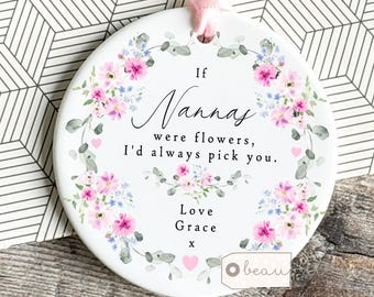 Personalised Mother’s Day Gift If Mums Grans Grandmas were flowers I’d pick you Gift Lilac wildflower Greenery Decoration Ornament Keepsake