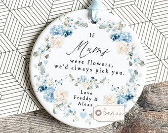 Personalised Mother’s Day Gift If Mums Grans Grandmas were flowers I’d pick you Gift Lilac wildflower Greenery Decoration Ornament Keepsake
