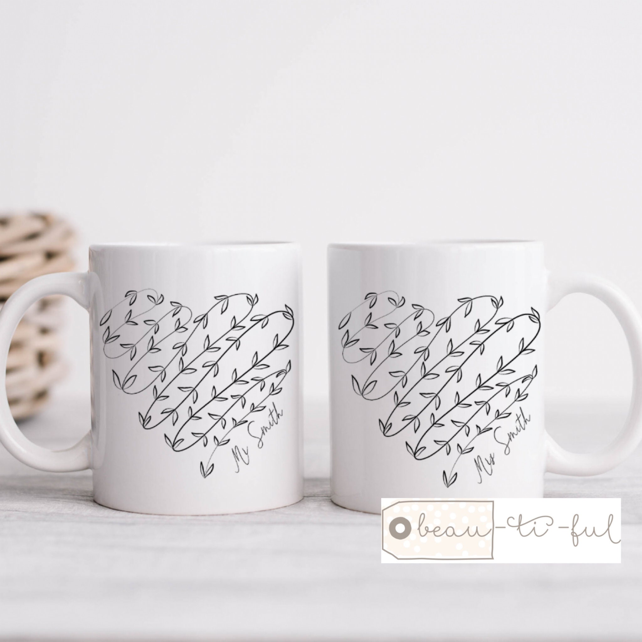 Personalized Wedding Mugs, Couples Ceramic Mugs