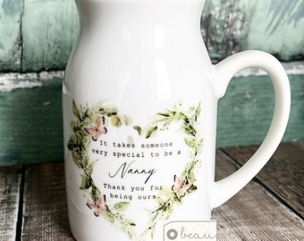 Personalised It takes someone very special Mum Nanna Nanny Grandma Home Wildflower Butterfly Floral Ceramic Small Vase Jug Mug Birthday gift
