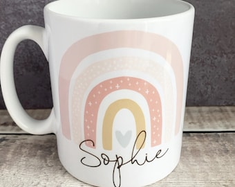 Personalised Name pastel Rainbow Quote Mug - gift mug - cup