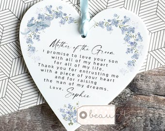 Personalised Mother of Groom Bride Thank you from Bride Groom wedding gift Greenery Decoration Ornament Wedding Keepsake Favour Gift tag
