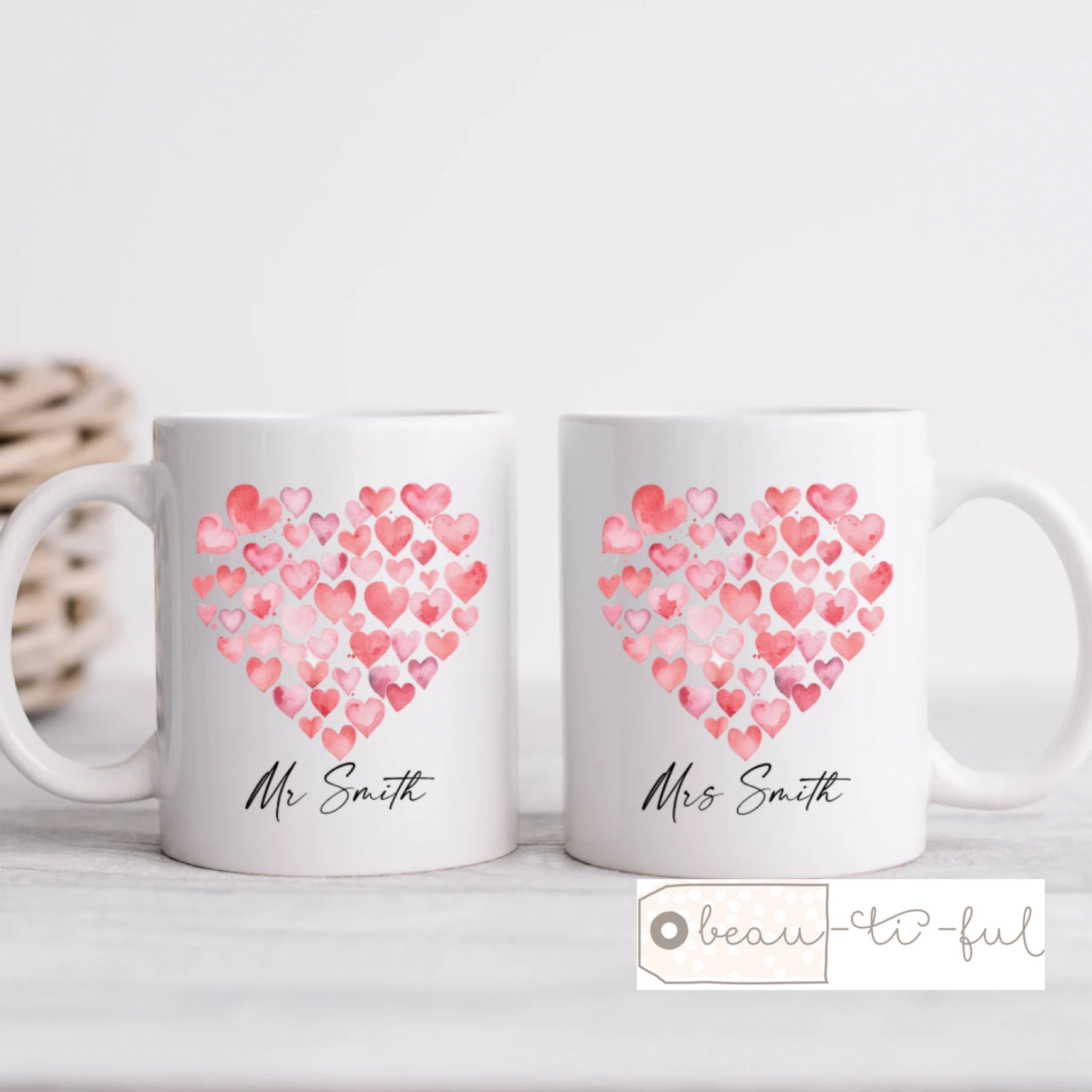 Personalized Wedding Mugs, Couples Ceramic Mugs