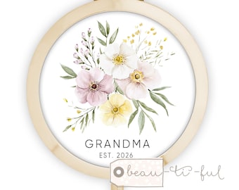 Personalised Mum Auntie Grandma Nanna Gift wreath compact mirror makeup mirror Keepsake Mother’s Day gift Birthday Thank you