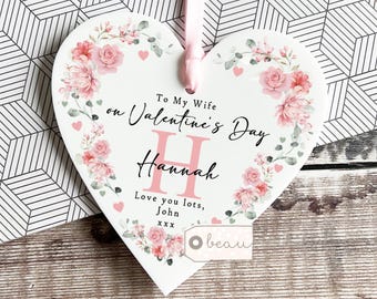 Personalised Valentine’s Day Gift To my Husband Wife Fiancé Fiancée Boyfriend Girlfriend Pink Heart Decoration Ornament Keepsake