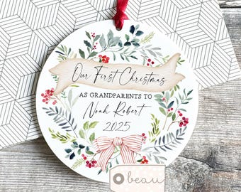 Personalised 1st First Christmas as Grandparents gift Gran Grandma Nanna Grandad From grandchild Ornament Keepsake Tree Christmas bauble