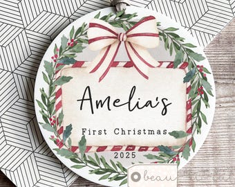 Personalised 1st First Baby Christmas gift Tree Gift Christmas gift Bauble Acrylic or ceramic Ornament Keepsake Bauble Decoration gift