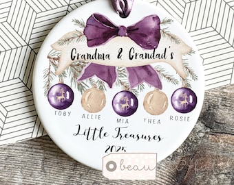 Personalised Christmas gift from Grandchildren For Grandparents Grandchild gift Ornament Keepsake Tree Decoration Bauble purple