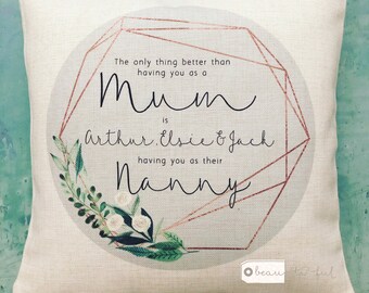 Personalised The only thing better than having you as.. Quote Botanical Floral Design Home Quote Linen Style Cushion cover