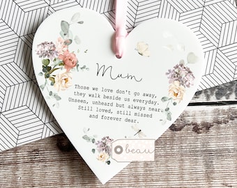 Personalised Memorial in sympathy gift Those we love don’t go away.. Memorial  Butterfly heart Acrylic Heart Decoration Ornament Keepsake