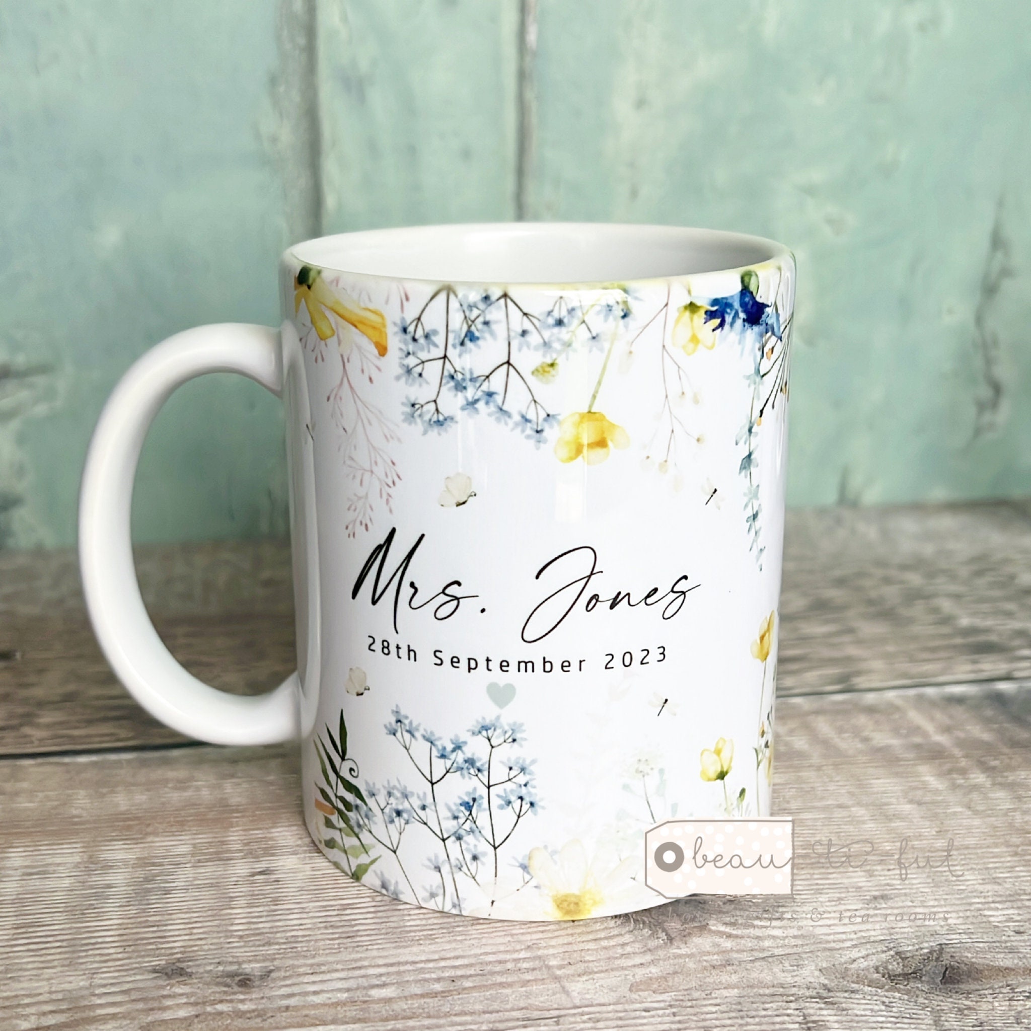 Personalized Wedding Mugs, Couples Ceramic Mugs